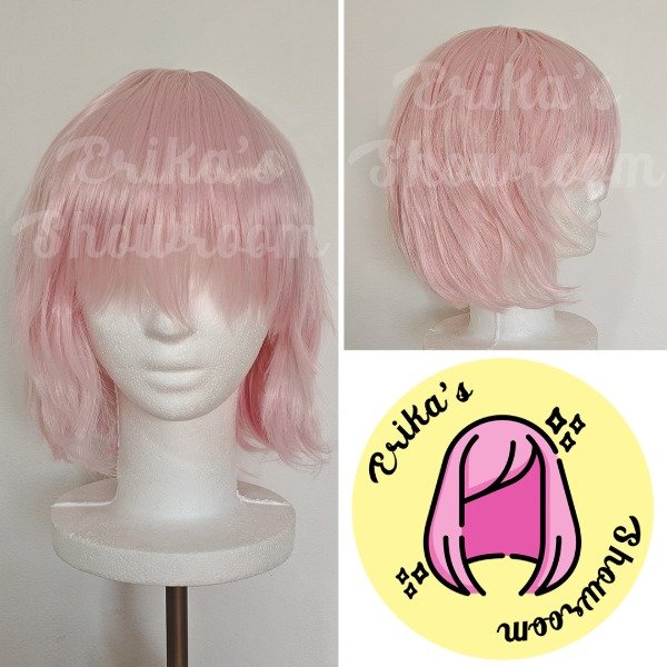 Producto - Peluca corta desmechada con flequillo rosa A16