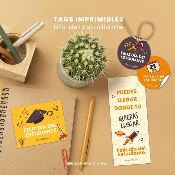 Producto - Tags Imprimibles "Día del estudiante"