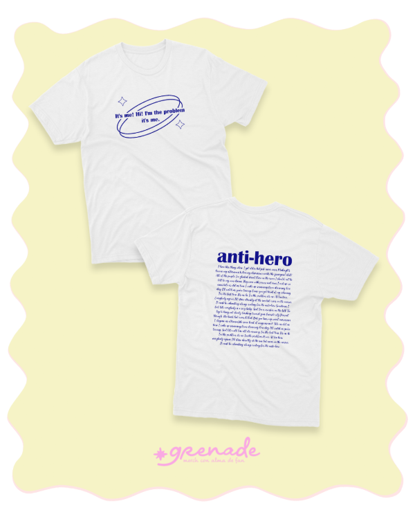 Remera "anti hero" letra