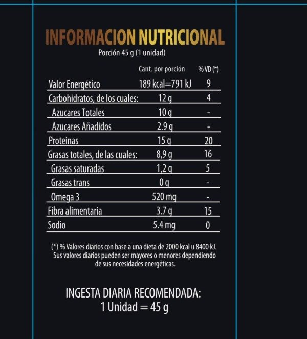 Producto - Barrita high protein + omega 3 x 12 unidades - 6