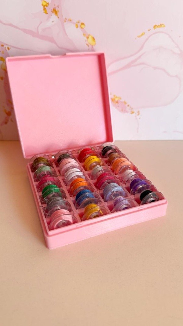 Producto - Cajita organizadora de bobinas rosa