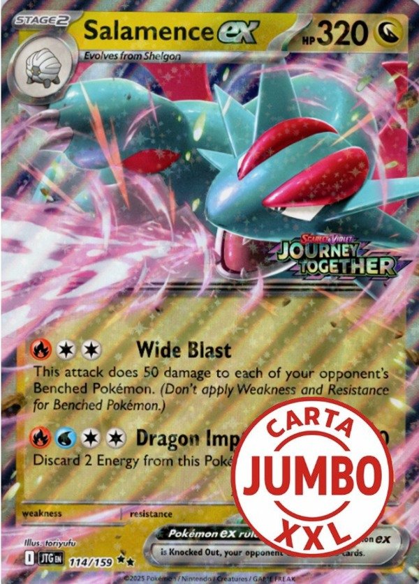 Producto - Salamence ex - 114/159 - Journey Together - Holo JUMBO PROMO XXL