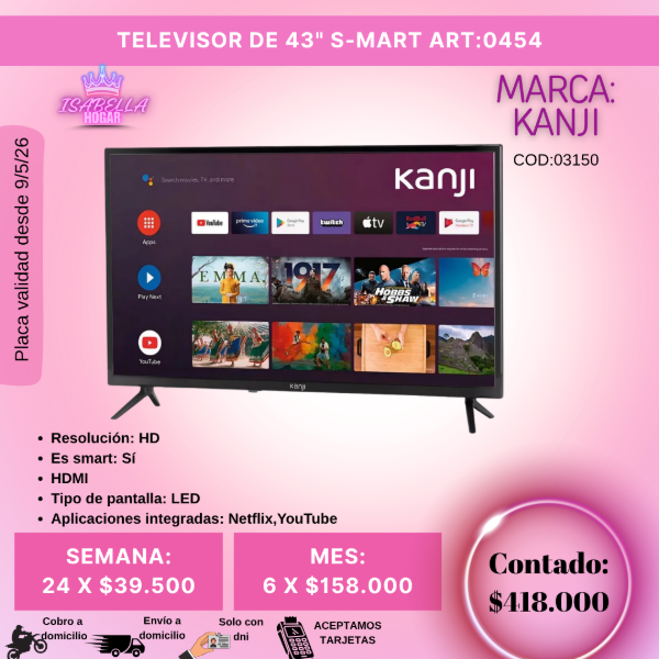 Producto - TV DE 43" KANJI S-MART