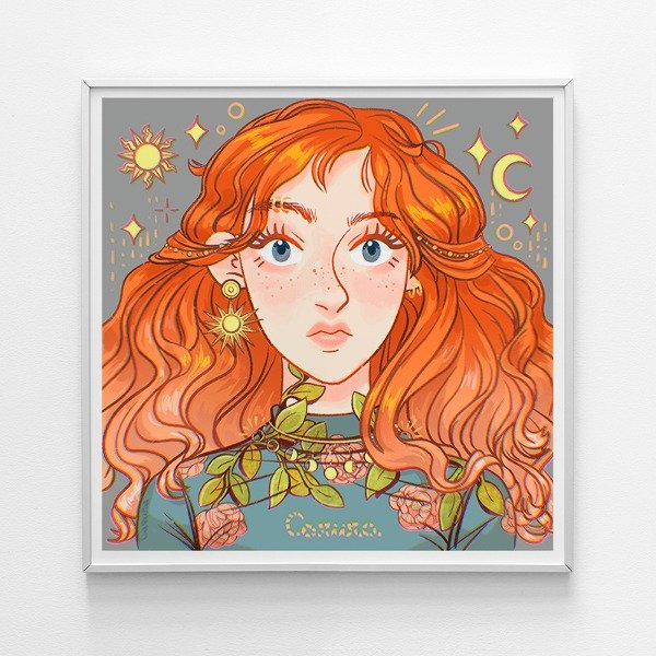 Producto - Print Sol luna y plantas