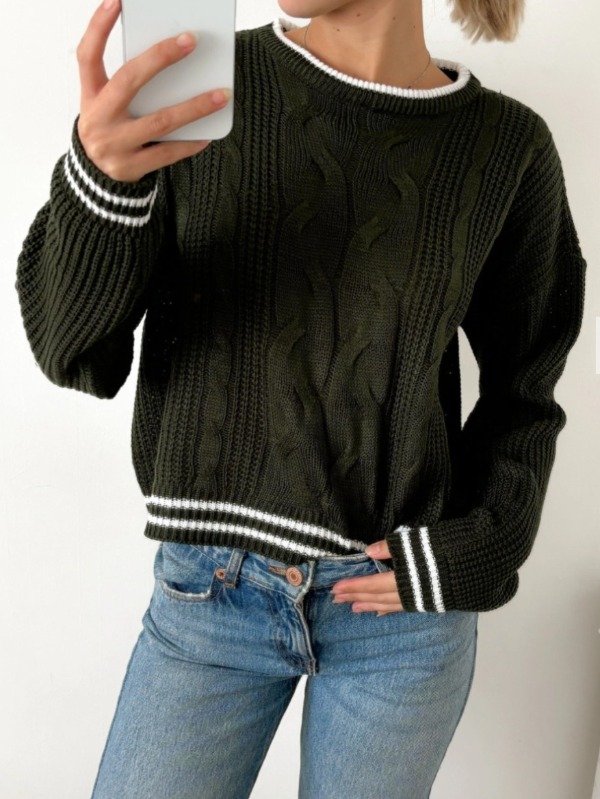 Producto - Sweater trenzado detalle a contratono Atacama