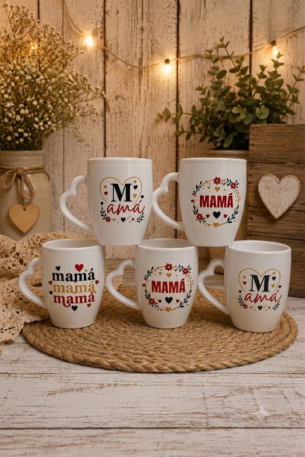 Producto - COMBO X 12 TAZAS BOMBE MAMÁ ASA CORAZÓN - 1