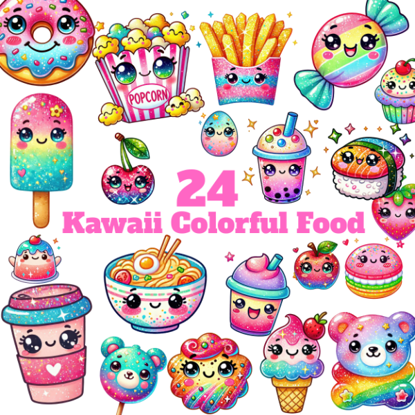 Producto - Comida Kawaii Colorida - Imagenes PNG - KA02