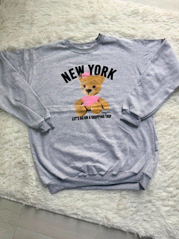 Producto - Buzo New York Bear Gris Falla