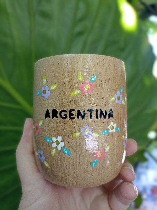 Producto - Mate "argentina"con flores
