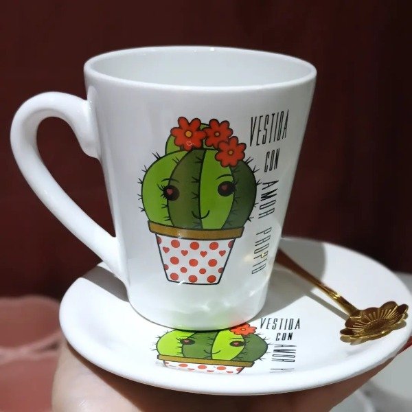 Producto - SET PLATO REDONDO+ TAZA CACTUS
