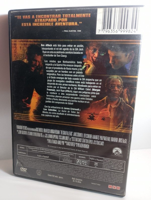 Producto - La suma de todos los miedos (The Sum of All Fears - 2002) - DVD - 1
