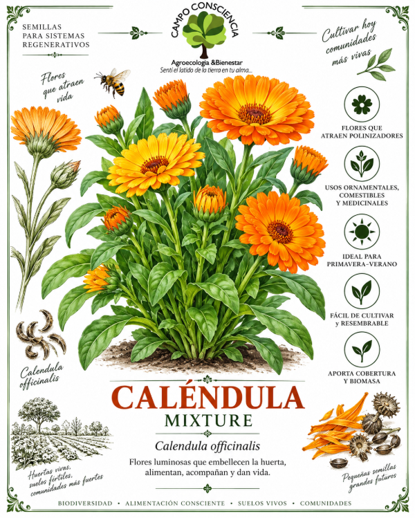 Producto - Caléndula Mixture - Semillas Agroecológicas