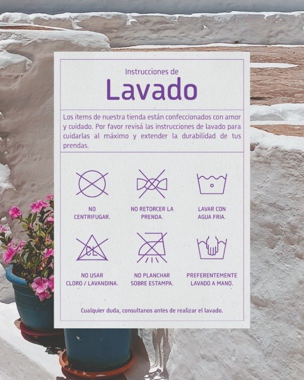 Producto - Tarjetón de Instrucciones de lavado por 20 unidades