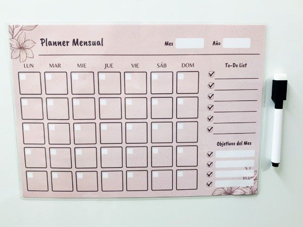 Producto - Planner Mensual Imantado Rosa Viejo