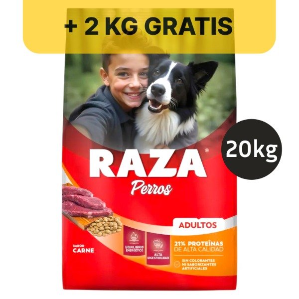 Producto - RAZA Perro Adulto x 20 KG + 2 KILOS GRATIS