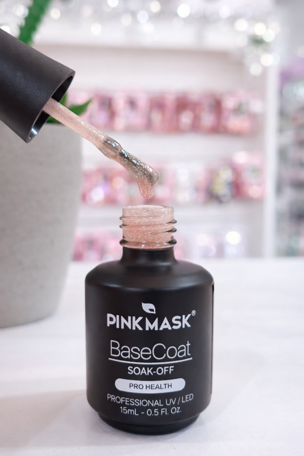 Producto - Base Rubber Pink Mask Sparkly Gold