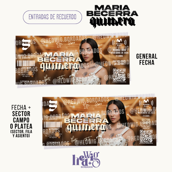 Producto - Entradas de recuerdo 14x6 - MARIA BECERRA Quimera Movistar