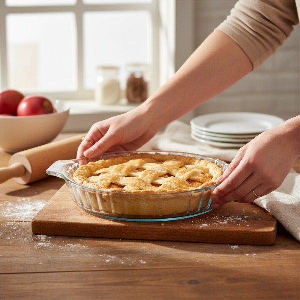 Producto - TARTERA DE VIDRIO ACANALADA CON ASA THE KITCHEN 18CM X 3.5CM