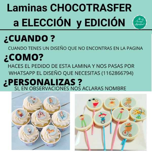 Producto - LAMINA PERSONALIZADA CHOCOTRANSFER
