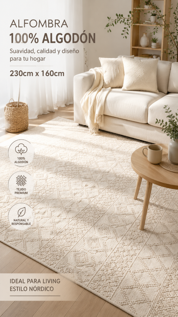 Producto - Alfombra de algodón 230 x160 cm