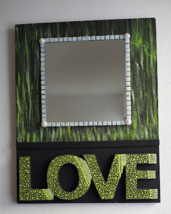 Producto - Love Reflejado: espejo con técnicas  mixtas