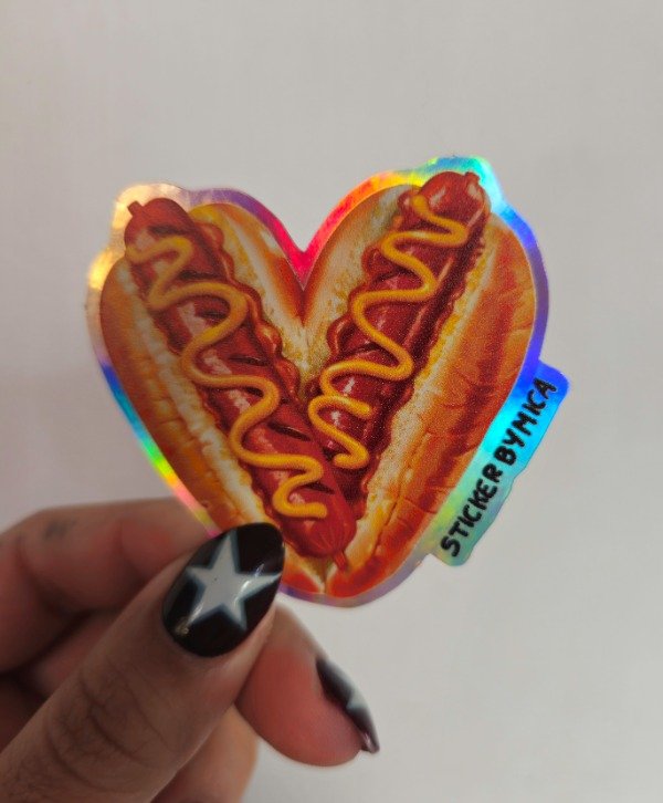 Producto - Sticker pancho corazón holo