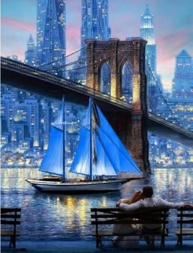 Producto - Kit De Pintura Con Diamantes Diamond Painting 40x50cm HI STONE - Puente Barco