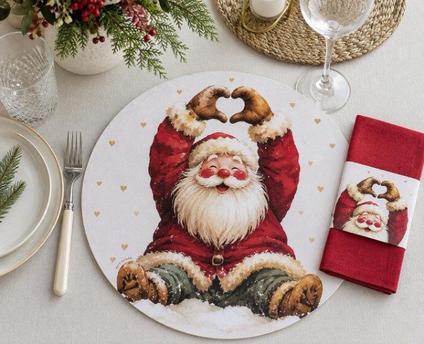 Producto - Set Platos De Sitio Papel + Porta Servilletas X 24 Unid. Navidad - 2