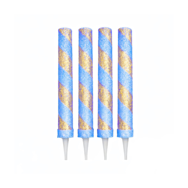 Producto - Bengala espiral con brillo x6un color celeste y dorado