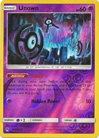Producto - Unown - 91/214 - Lost Thunder - Reverse Holo