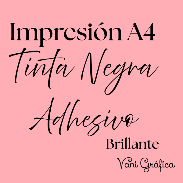 Producto - Impresión A4 - Adhesivo Brillante