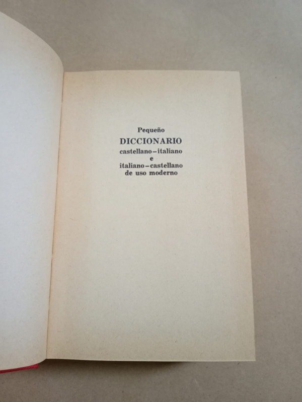 Producto - Pequeño diccionario Castellano/Italiano - Autores varios - Malipiero 1981 - 1
