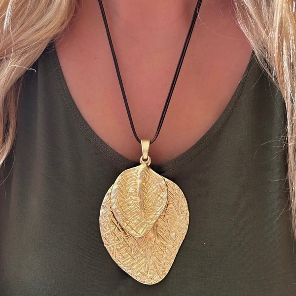 Producto - Collar Tiento Hojas enchapado en oro