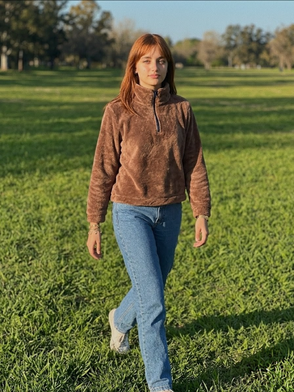 Producto - Buzo medio cierre chocolate