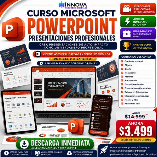 Producto - CURSO MICROSOFT POWERPOINT I DE 0 A PROFESIONAL