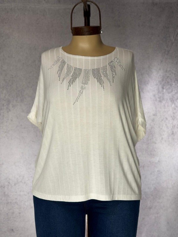 Producto - REMERA CARDI BLANCA MORLEY STRASS