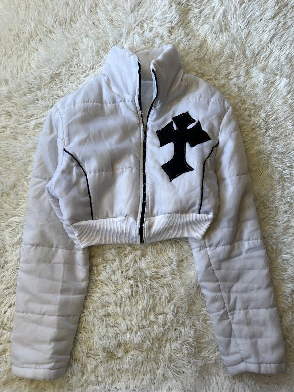 Camperita y2k croptop custom blanca talle s