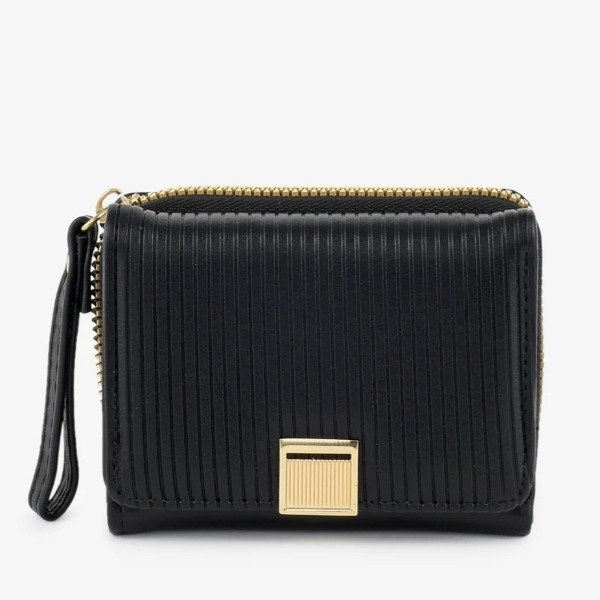Producto - Billetera con aplique dorado Negra - 0