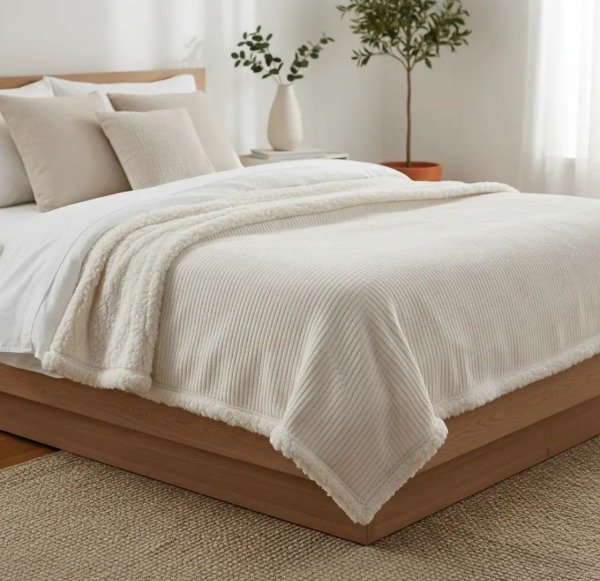 Producto - Frazada JACQUARD doble Flannel y corderito 1 1/2 Plazas