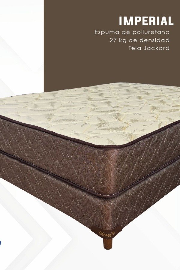 Producto - Colchón Imperial. 23cm de alto. 27kg/Densidad. Hasta 90kg por persona.