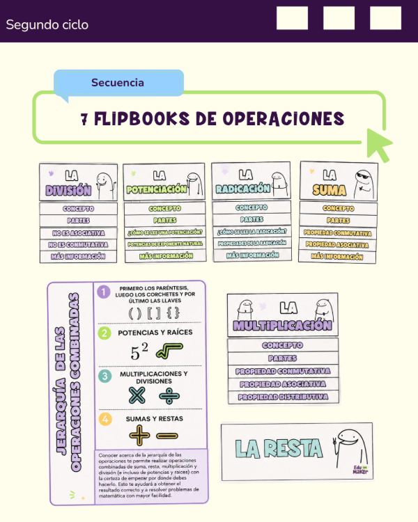 Producto - 7 FLIPBOOKS DE OPERACIONES