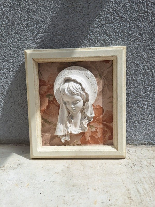 Producto - Cuadrito Virgen Niña con manto - 0