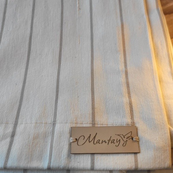 Producto - MANTEL DE TUSOR NATURAL CON LINEAS CHOCOLATE