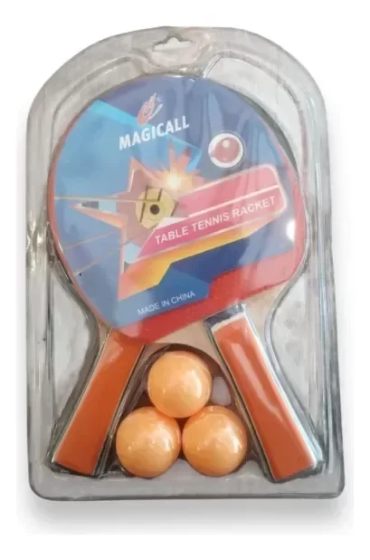 Producto - Paletas De Ping Pong + 3 Pelotas Juego Rojo