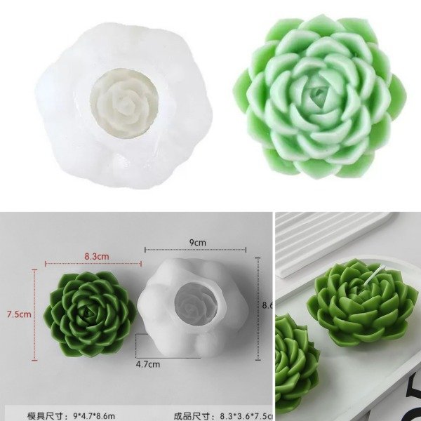 Producto - Molde de silicona flor suculenta 2R8