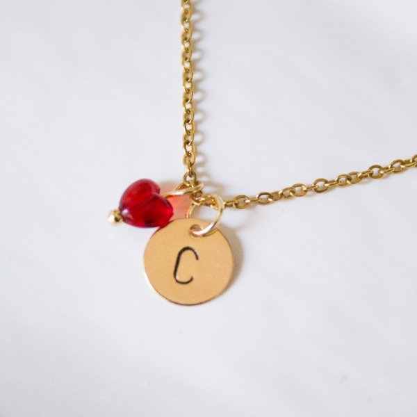 Producto - Chapita Personalizada Circular (con corazón) - Oro laminado