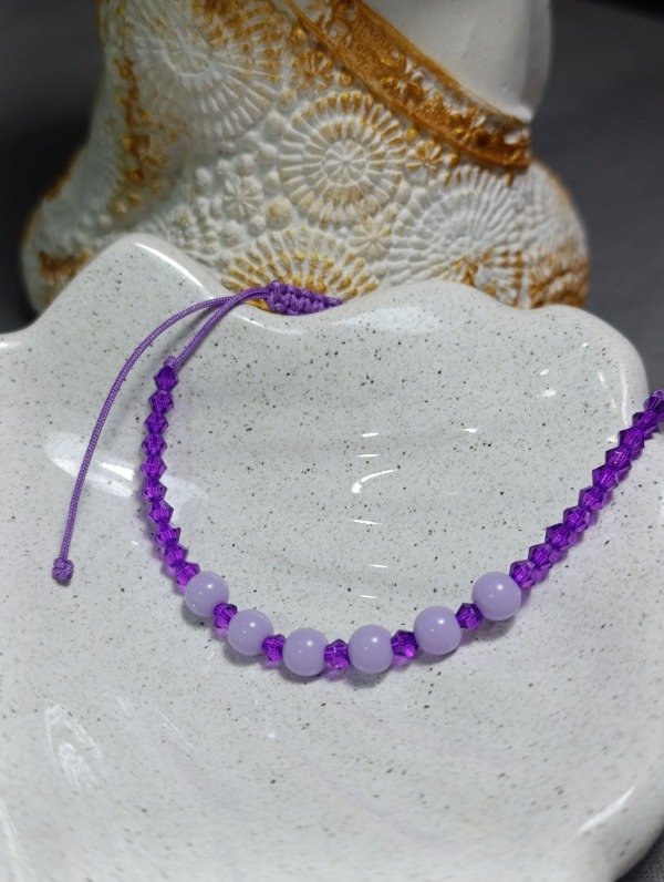 Producto - Pulsera perlas violetas