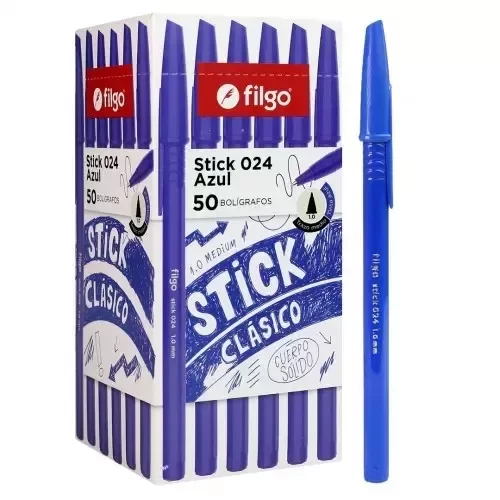 Producto - PACK BOLIGRAFO CLASICO STICK 024 CUERPO SOLIDO X50U COLOR AZUL