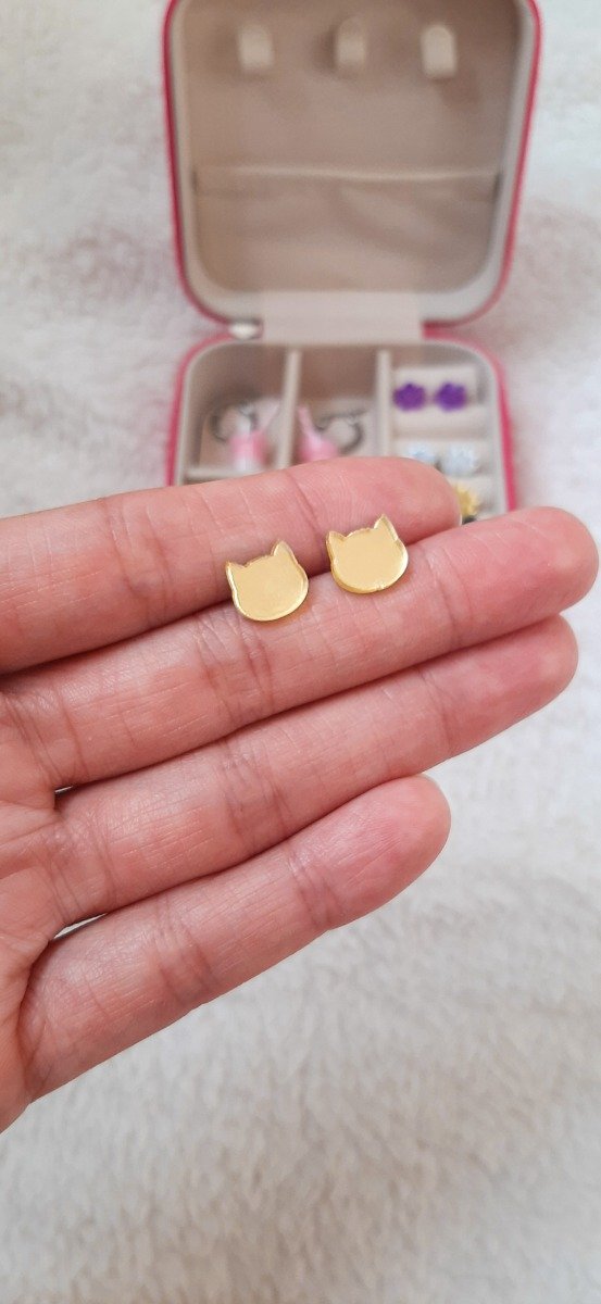 Producto - Aros gatitos dorados