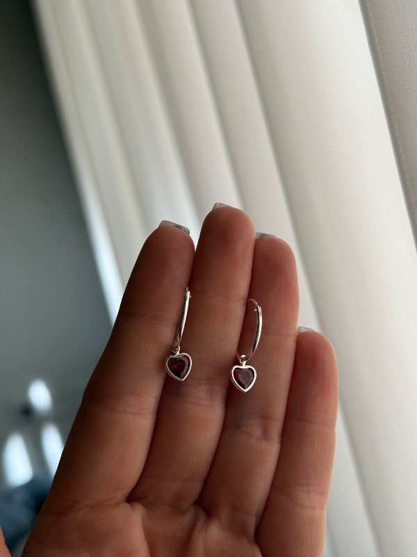 Producto - Aros con dije corazón rojo - 2